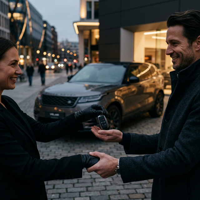 Handing over keys to a used car