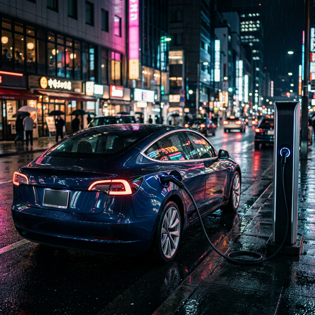 Electric vehicle charging at night